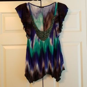 Venus top with cap sleeves